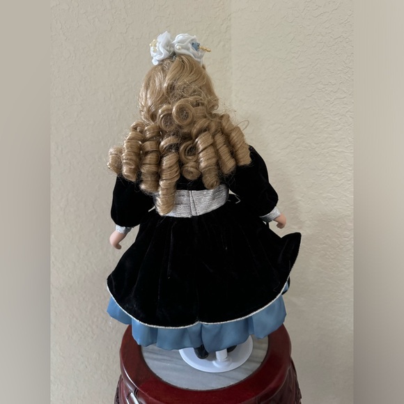 Standing Porcelain Victorian Doll with Stand, 17 inches Tall - Picture 9 of 10